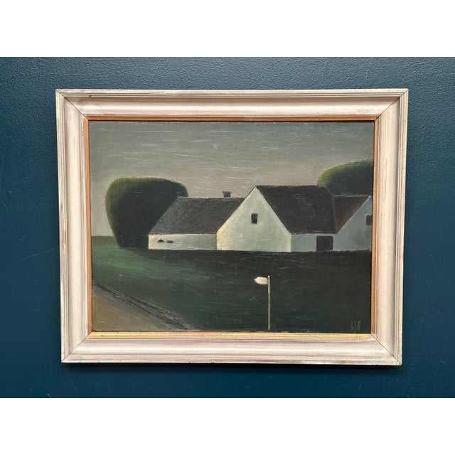 Svend O. Frederiksen, Houses and Trees, 1950s, Oil on Panel, Framed For Sale - Image 18 of 18