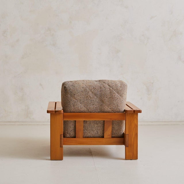 1970s French Oak Chair Attributed to Maison Regain in Original Upholstery, 1970s - 2 Available For Sale - Image 5 of 11