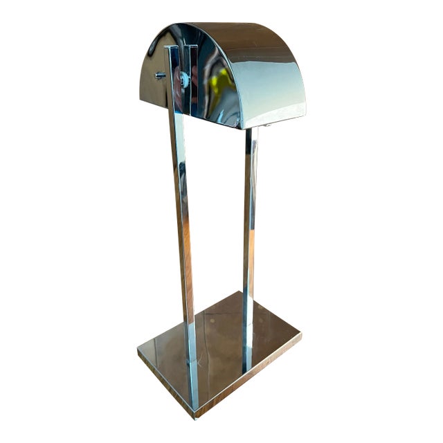 Mid Century Chrome Table/Bankers Lamp by George Kovacs for Koch + Lowy For Sale
