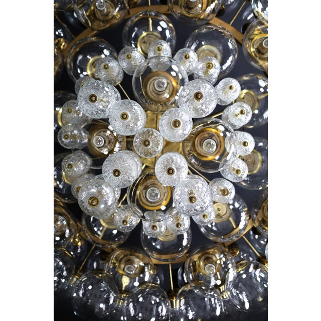 Grande Hotel Chandelier with Brass Fixture and Hand-Blown Glass Globes, 1960s For Sale - Image 14 of 18