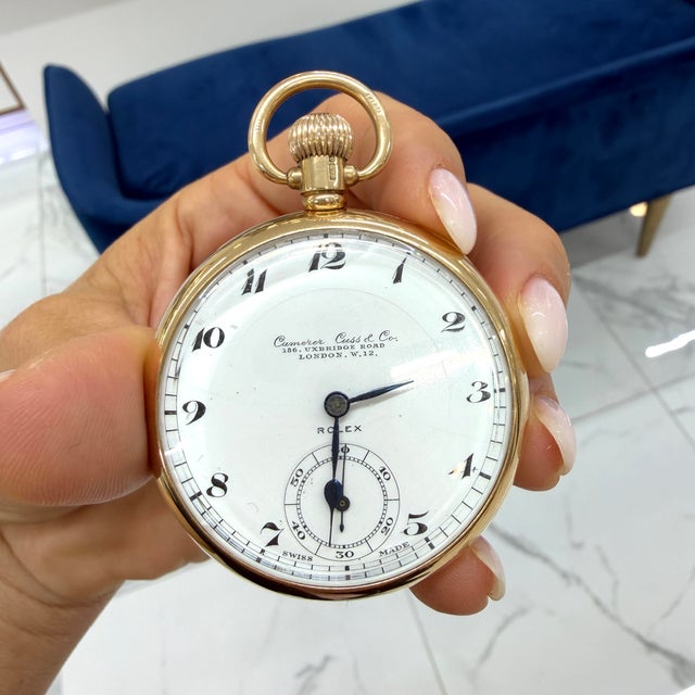 Gold Vintage Rolex 49mm 9k Gold London Camerer Cuss & Co. Mechanical Pocket Watch For Sale - Image 8 of 8