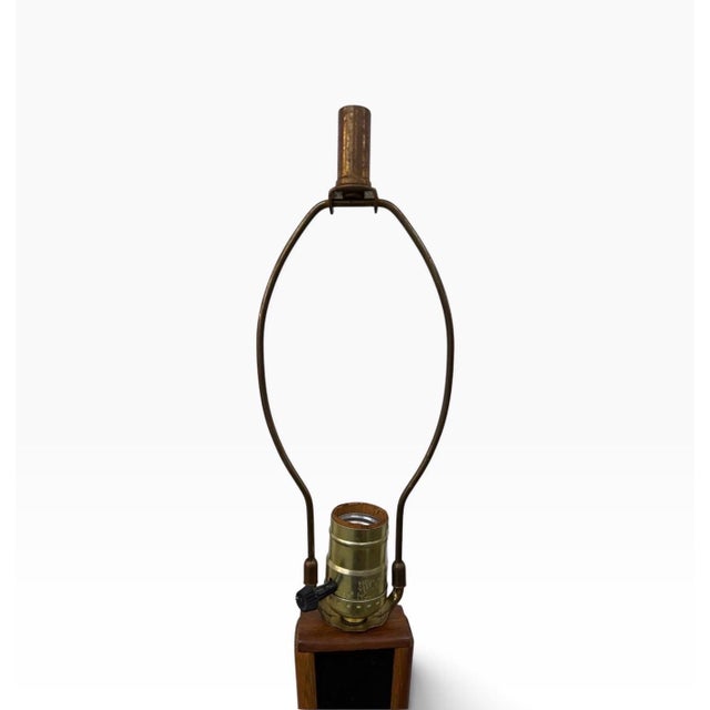 Mid-Century Modern Mid 20th Century Danish Modern Black Accent Teak Floor Lamp For Sale - Image 3 of 6