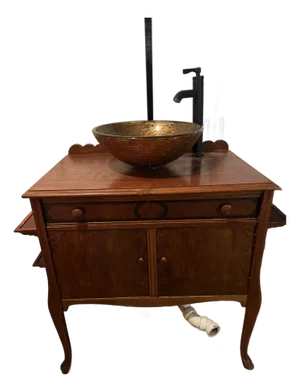 1990s Queen Anne Style Vessel Sink Cabinet