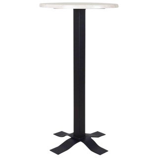 Bistro High Table in Wrought Iron With Marble Top For Sale