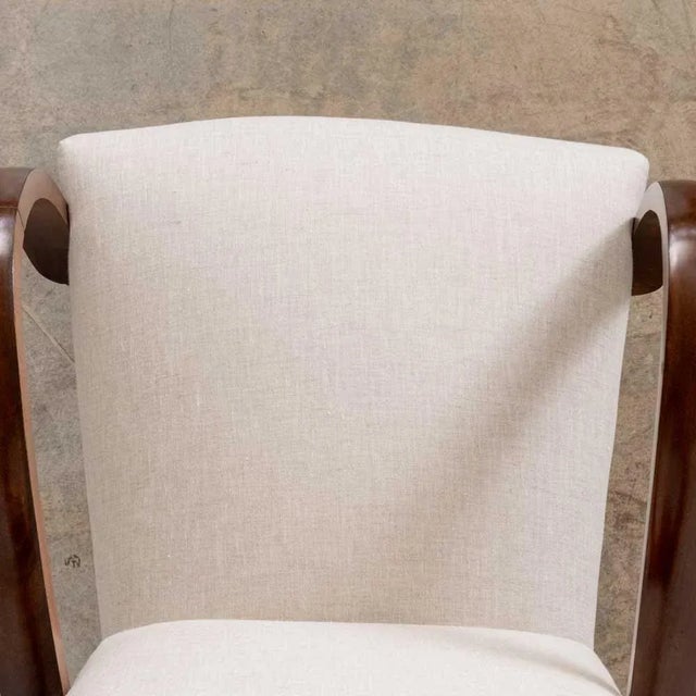 Mid-20th Century French Wood and Linen Side Chair For Sale - Image 13 of 15