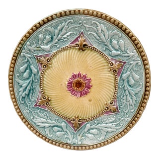 19th Century French Majolica Plate For Sale
