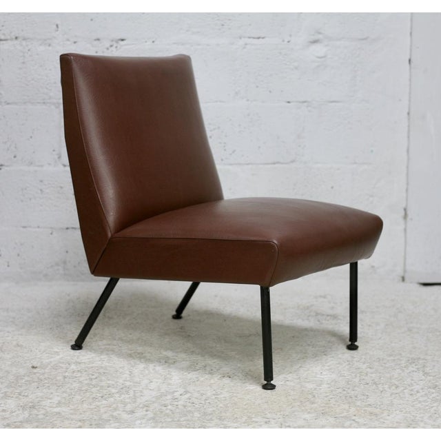 Brown Imitation Leather Lounge Chair, 1950s For Sale - Image 14 of 17