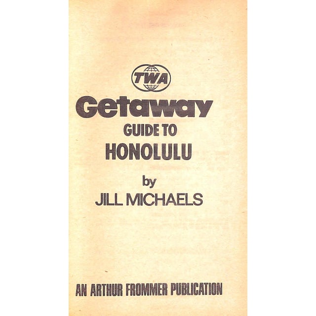 MICHAELS, Jill [191] pp. Arthur Frommer Publication 1971 7 1/8" x 4 1/4"