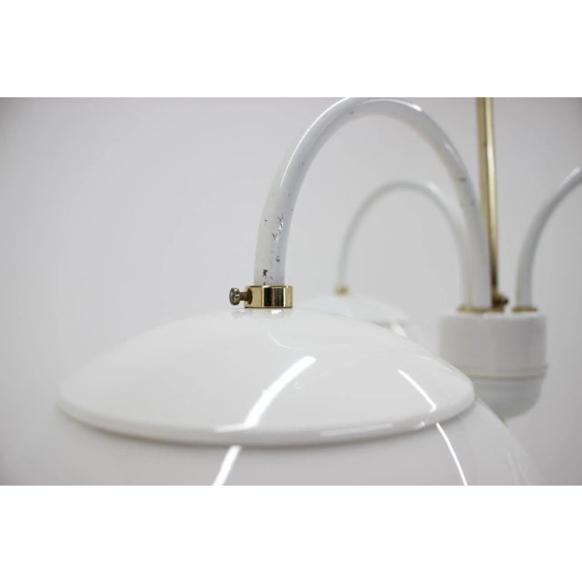 1970s Mid-Century White Chandelier from Kamenický Šenov, 1970s For Sale - Image 5 of 11