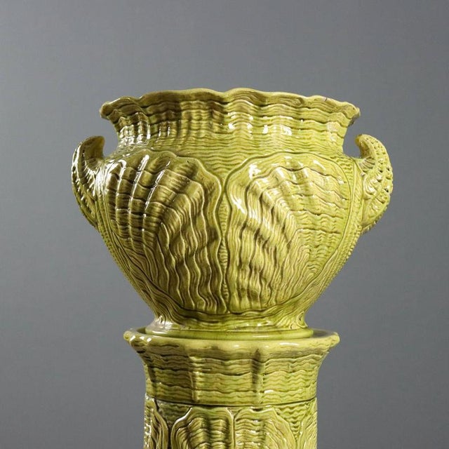 Art Nouveau Pot with Column in Ceramic, Set of 2 For Sale - Image 3 of 14