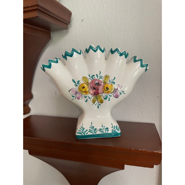 Mid 20th Century Portuguese Petite Majolica Five Finger Tulip Vase Tulipiere For Sale - Image 17 of 17