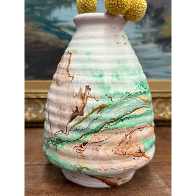 Ceramic Vintage Stamped Nemadji Pottery Vase Mid Century Modern Style For Sale - Image 7 of 8