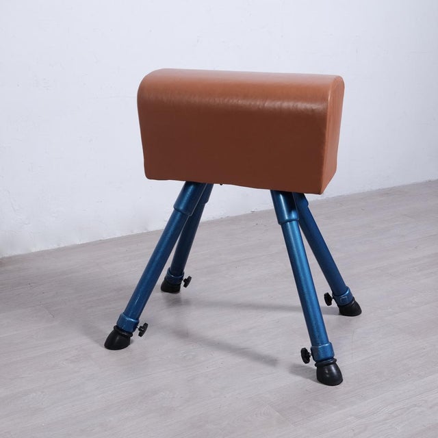 Vintage Height-Adjustable Leather Gym Stand, 1980s For Sale - Image 11 of 18