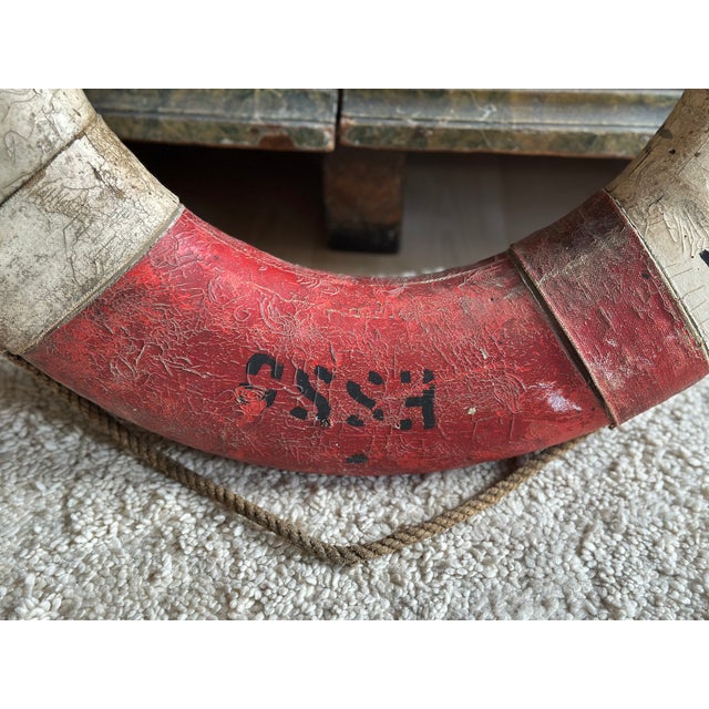 Antique German Lifebuoy with Strong Patina For Sale - Image 12 of 15