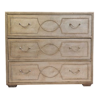 Ethan Allen Bowen Chest Leather Faux Lizard Skin Dresser Regency For Sale