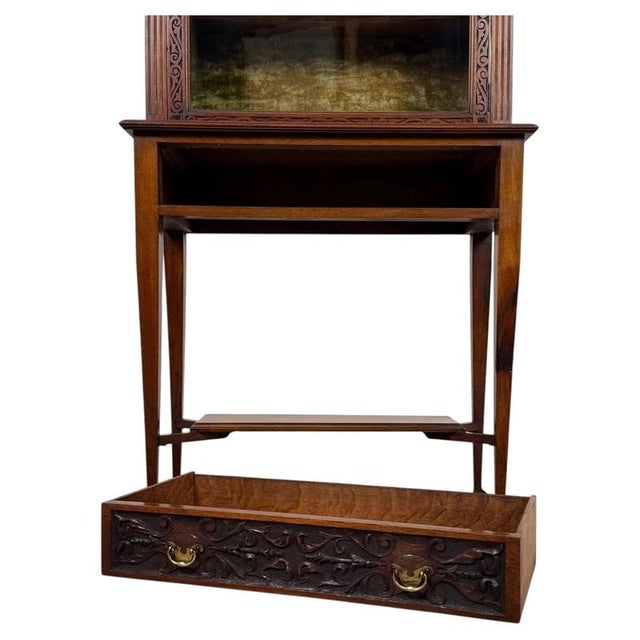 2000 - 2009 Antique Early 20th Century English Walnut Display Cabinet For Sale - Image 5 of 13