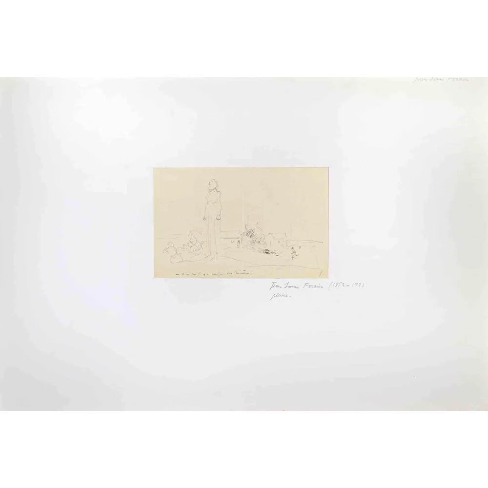 Jean-Luis Forain, Mourning, Pencil Drawing, Late 19th Century | Chairish