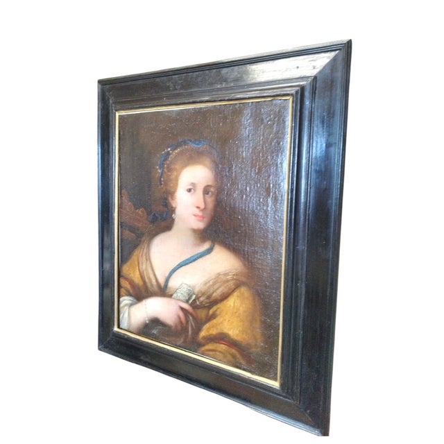 Portrait, 1600s, Oil on Canvas For Sale - Image 4 of 15
