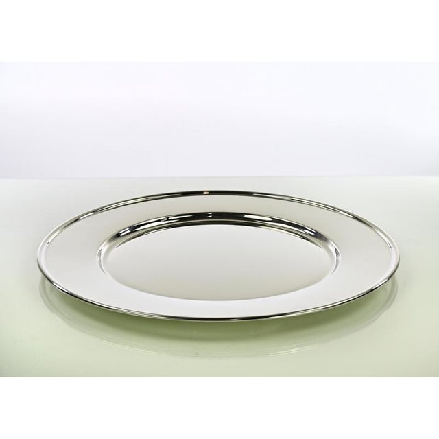 Vintage Silver Plated Centerpiece Serving Plate, Italy, 1970s For Sale - Image 3 of 5