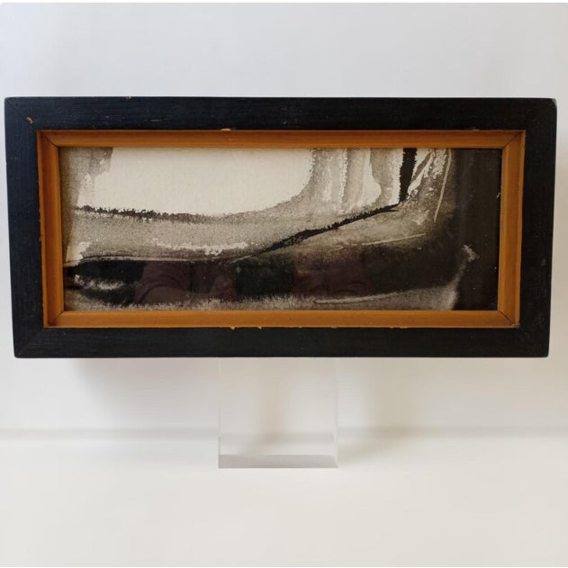 Mid-century modern abstract landscape by regional California artist Joan Born perfectly captures the moody, organic...