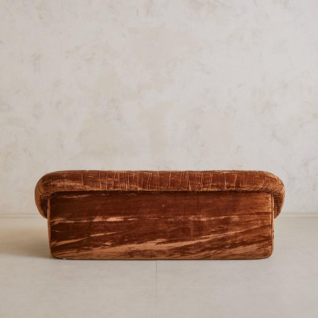 Italian Italian Pleated Velvet Sofa in the Manner of De Pas, DUrbino & Lomazzi, 1970s For Sale - Image 3 of 18