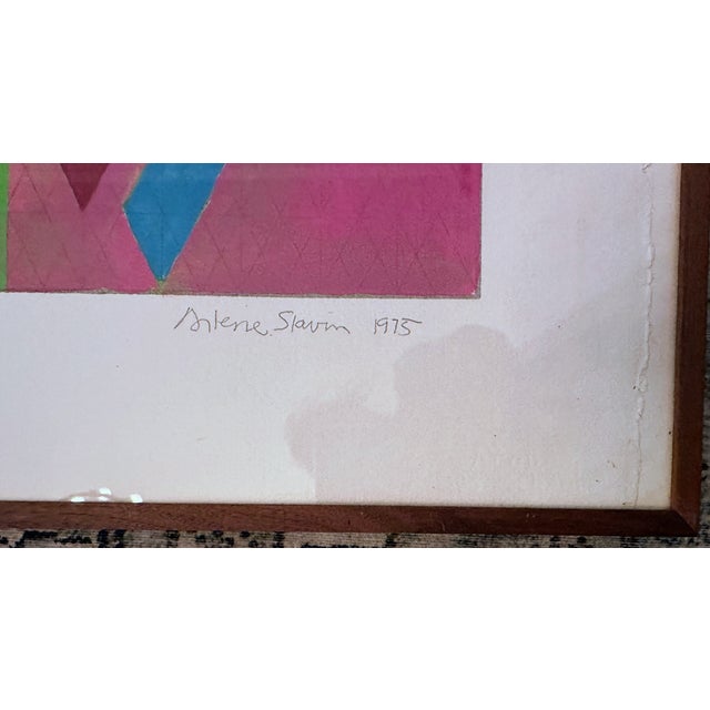 Abstract Original Signed Arlene Slavin "Jackman 1975" Large Framed Screenprint With Acrylic For Sale - Image 3 of 12