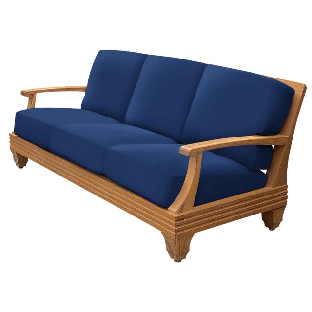 Transitional Giati Palazzio Sofa in Pacific Blue For Sale - Image 3 of 3