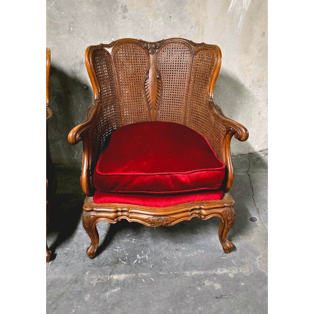 Louis XV Style Armchairs in Wood and Rattan, 1890s, Set of 2 For Sale - Image 4 of 16