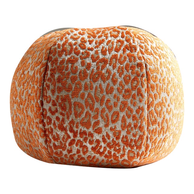 The House of Scalamandré Leopard Sphere Pillow, Orange Koi For Sale