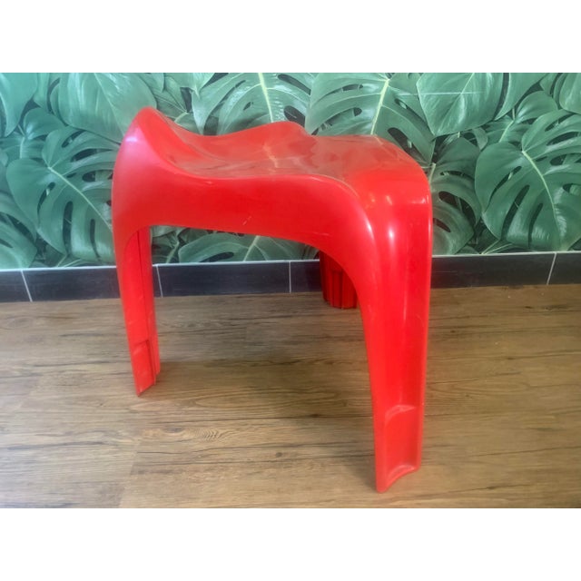 Vintage Red Casalino Stool by Alexander Begge for Casala For Sale - Image 13 of 13