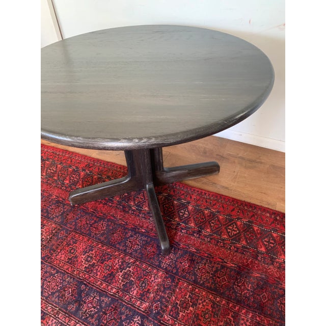 Black Late 20th Century Black Solid Oak Pedestal Table For Sale - Image 8 of 8