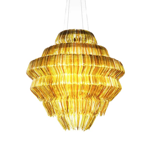 Gold Resin Chandelier by Jacopo Foggini For Sale - Image 5 of 5