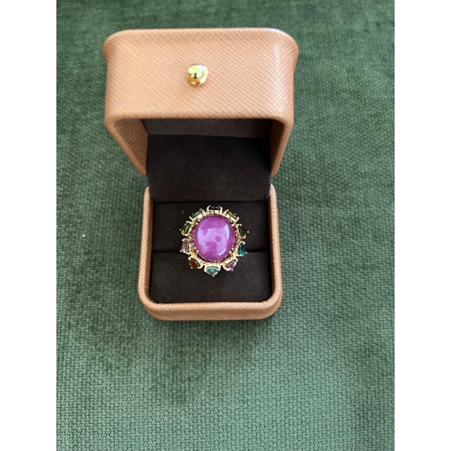 Late 20th Century Bochic "Orient" Vintage Natural Ruby & Multi Tourmalines Ring Set In 18K Gold & For Sale - Image 5 of 18