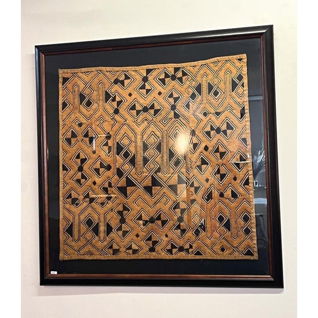 Framed Kuba Weaving, 1950s For Sale - Image 4 of 5