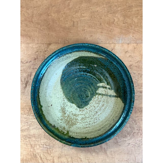 Vintage Abstract Glazed Pottery Bowl For Sale - Image 10 of 12
