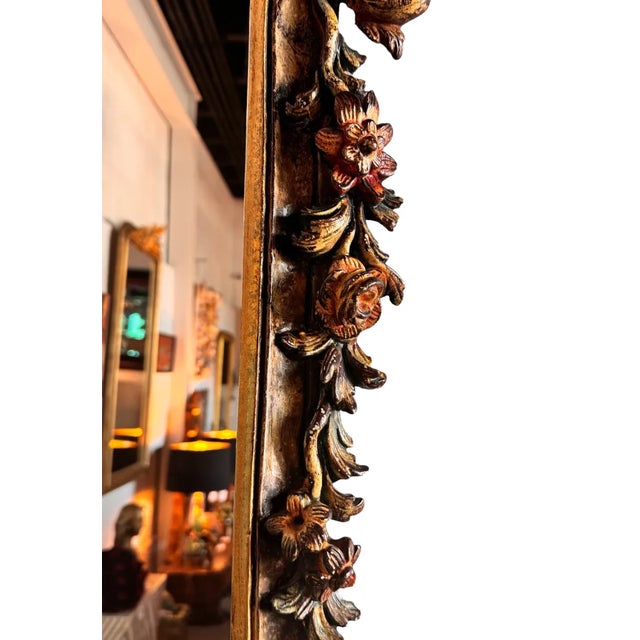 Gold Early 20th Century Italian Rococo Hand-Carved Wall Mirror For Sale - Image 8 of 14