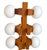 Mid-Century Modern Vintage Scandinavian Pine Chandelier With Frosted Globes For Sale - Image 3 of 6