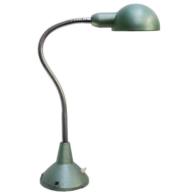 Vintage French Industrial Metal Machinist Table Light For Sale - Image 6 of 6