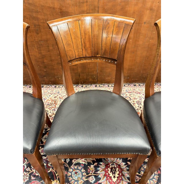 Black English Chairs in Leather, Set of 6 For Sale - Image 8 of 13