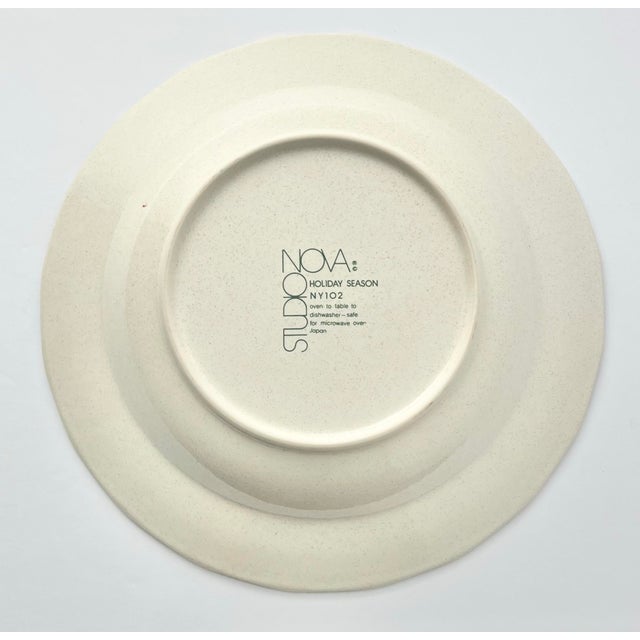 1980s 1980s Studio Nova “Holiday Season” Set of 4 Ceramic Rim Soup Bowls For Sale - Image 5 of 5