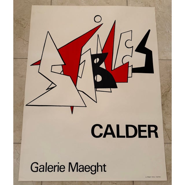 1963 lithographic exhibition poster published by Maeght, Paris Original vintage Alexander Calder exhibition poster for...