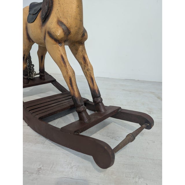 Antique Wooden Rocking Horse, 1920s For Sale - Image 9 of 16