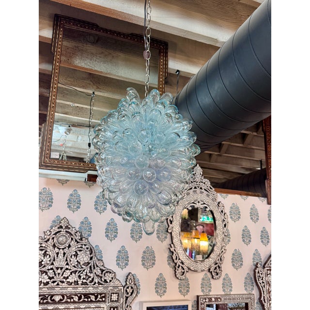 Vintage Clear Pendant of Hand-Blown Glass For Sale - Image 12 of 14