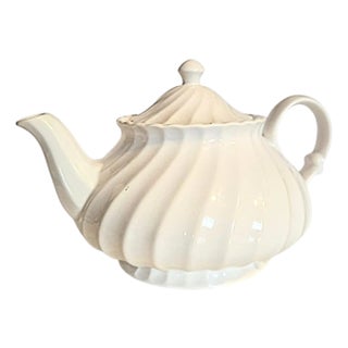 Vintage White Ironstone Teapot For Sale