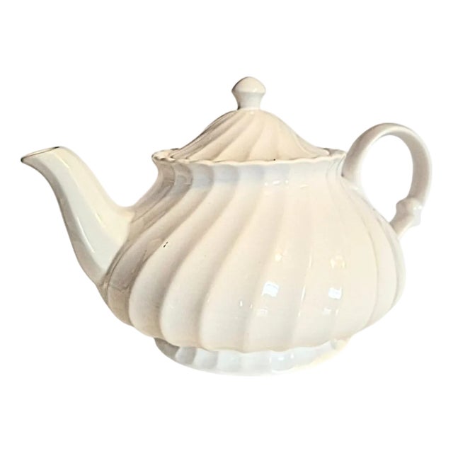 Vintage White Ironstone Teapot For Sale