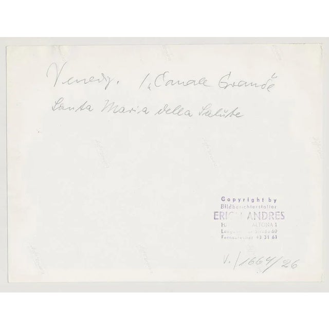 Erich Andres, Venice: Gondola on Water with Skyline, Italy, 1955, Black & White Photograph For Sale - Image 4 of 5