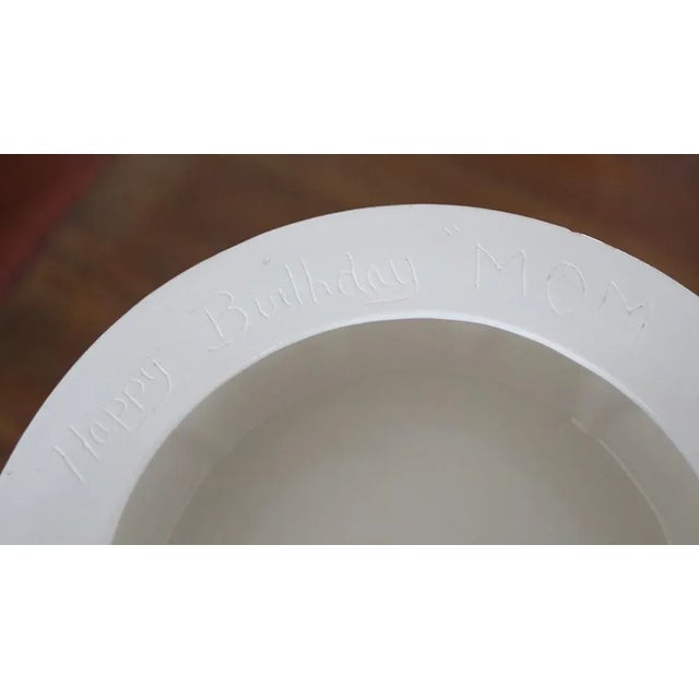 Boho Chic Vintage White Glazed Ceramic Lamp With Pineapple Design For Sale - Image 3 of 8