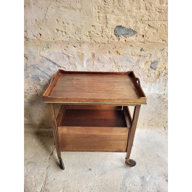 Brown Tea Serving Table, 1950s For Sale - Image 8 of 9