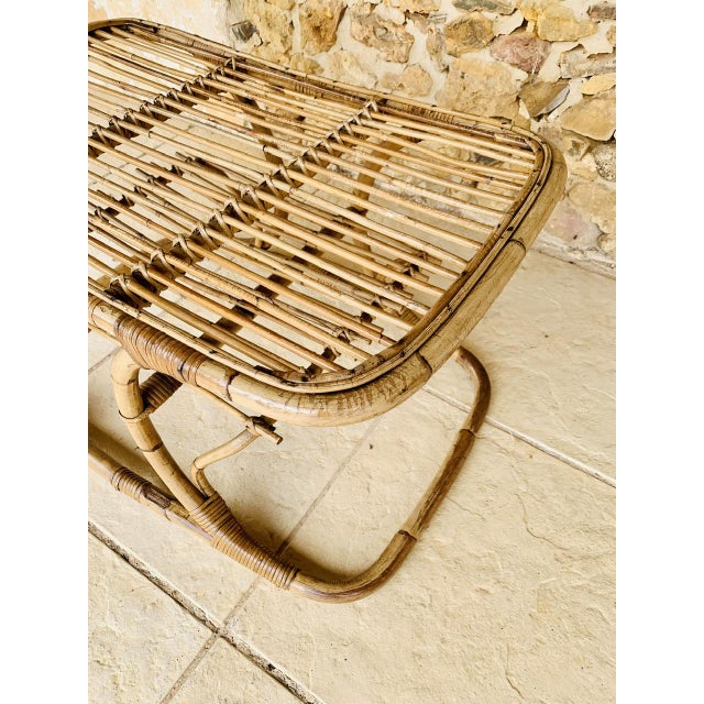 Wood Mid-Century Bamboo and Rattan Coffee Table with Magazine Rack by Tito Agnoli, 1960s For Sale - Image 7 of 18