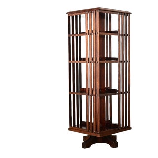 Vintage French 20th Century Revolving Bookcase For Sale